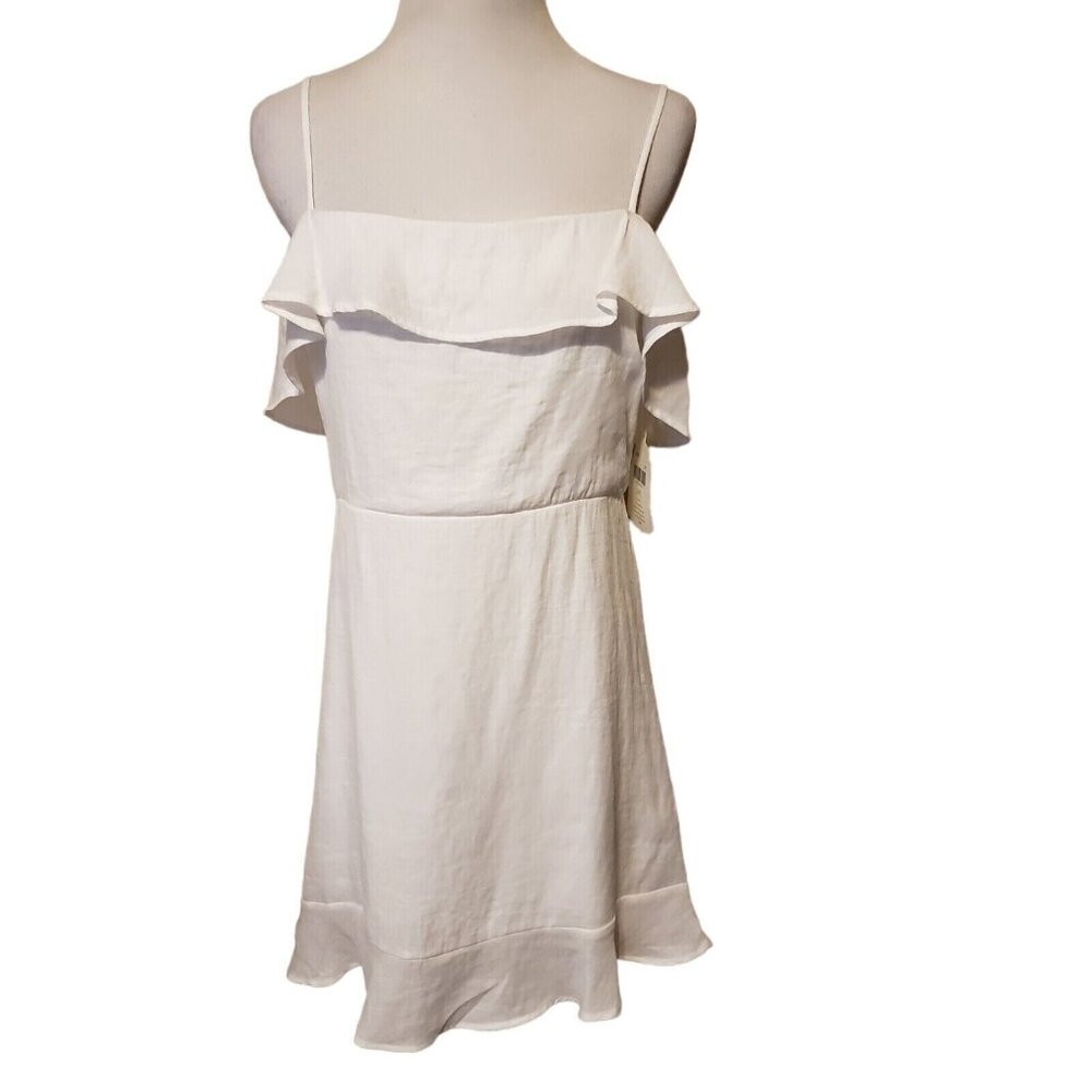 Altar'd State Monroe dress Ivory Ruffled short strappy lined‎ size M New